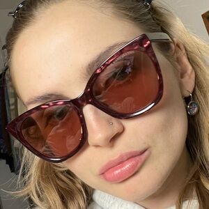 Marc Jacobs Burgundy Mother of Pearl Cat Eye Sunglasses